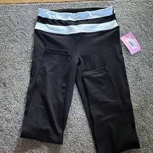 Black and white stripe high waist leggings